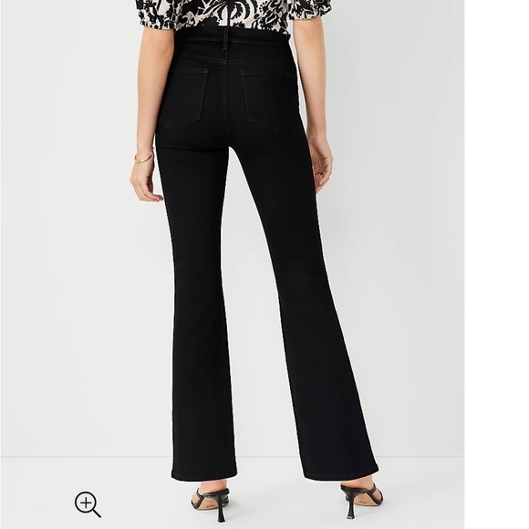 Ann Taylor Sculpting Pocket Mid Rise Boot Cut Jeans in Black nwt - Picture 3 of 7